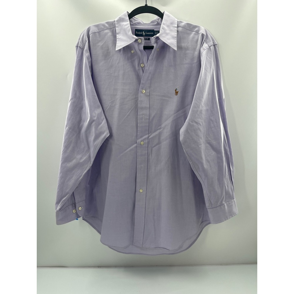 Ralph Lauren Mens Classic Fit Button Down Shirt Purple Lavender 17 32/33